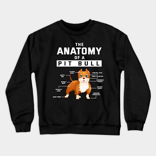 Anatomy Of A Pitbull Crewneck Sweatshirt by TeddyTees